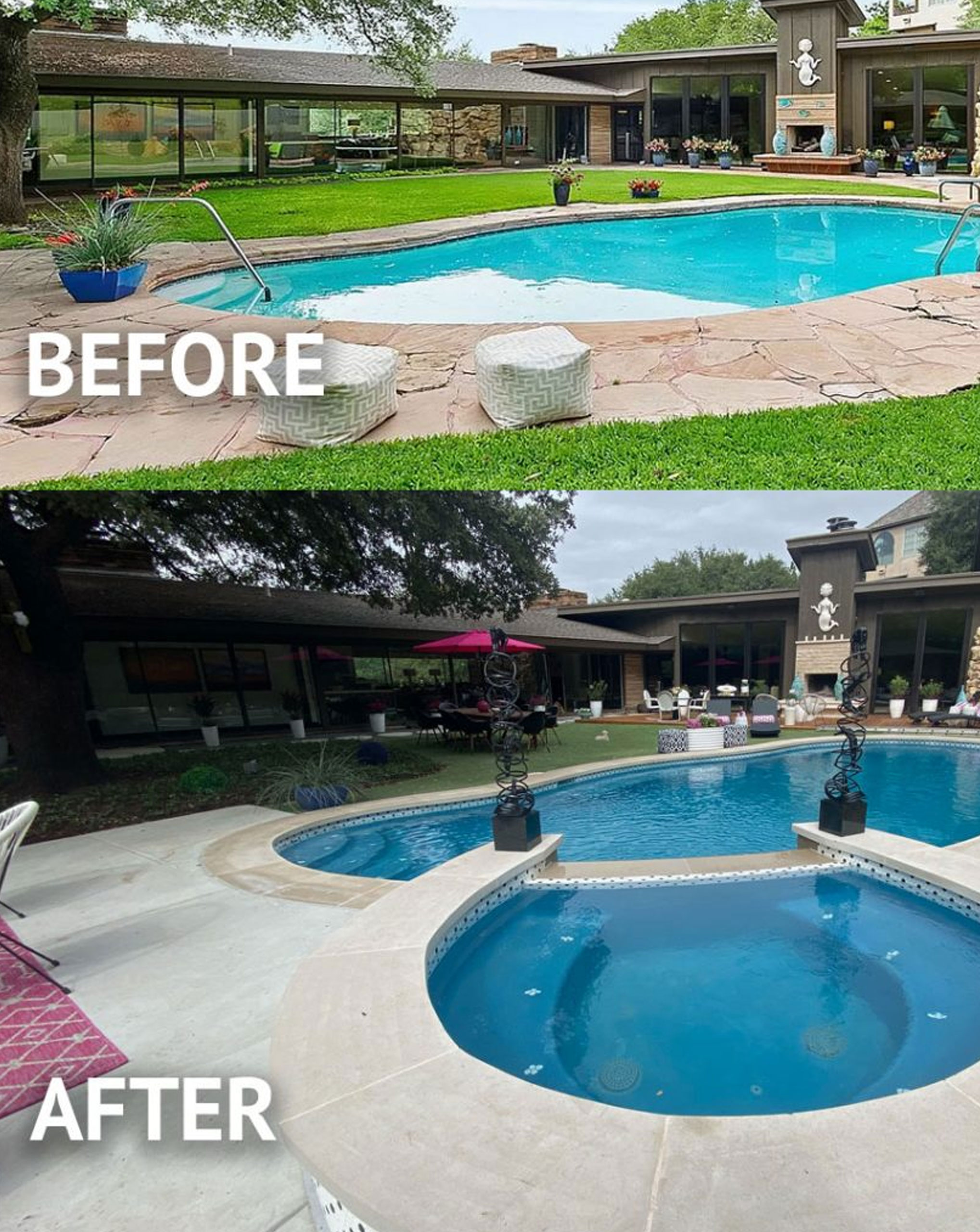 Pool Before and After Comparison