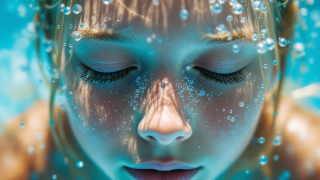 swimming underwater eye safety