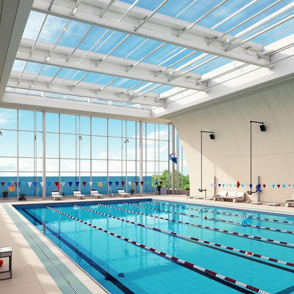 modern olympic swimming amenities
