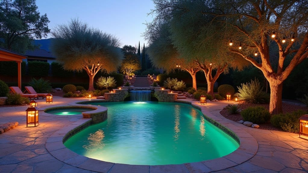 elegant functional relaxing transformative backyard lighting