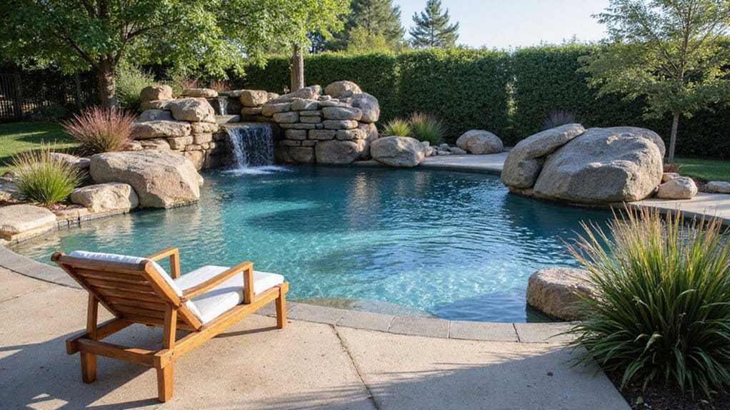 backyard pool area landscape upgrade