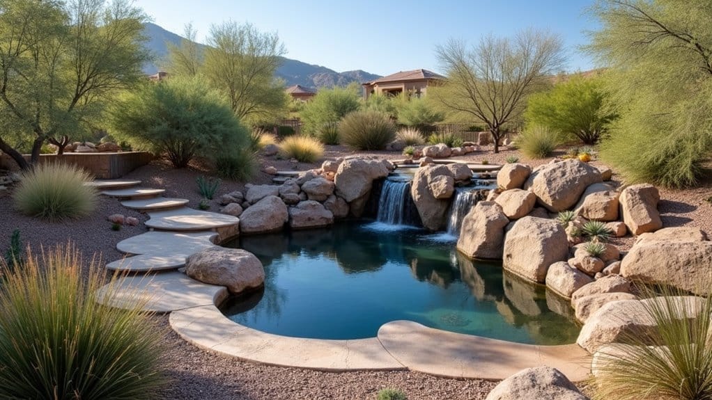 water conserving rock landscaping