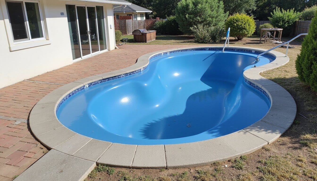 stable gravel base supports fiberglass shell