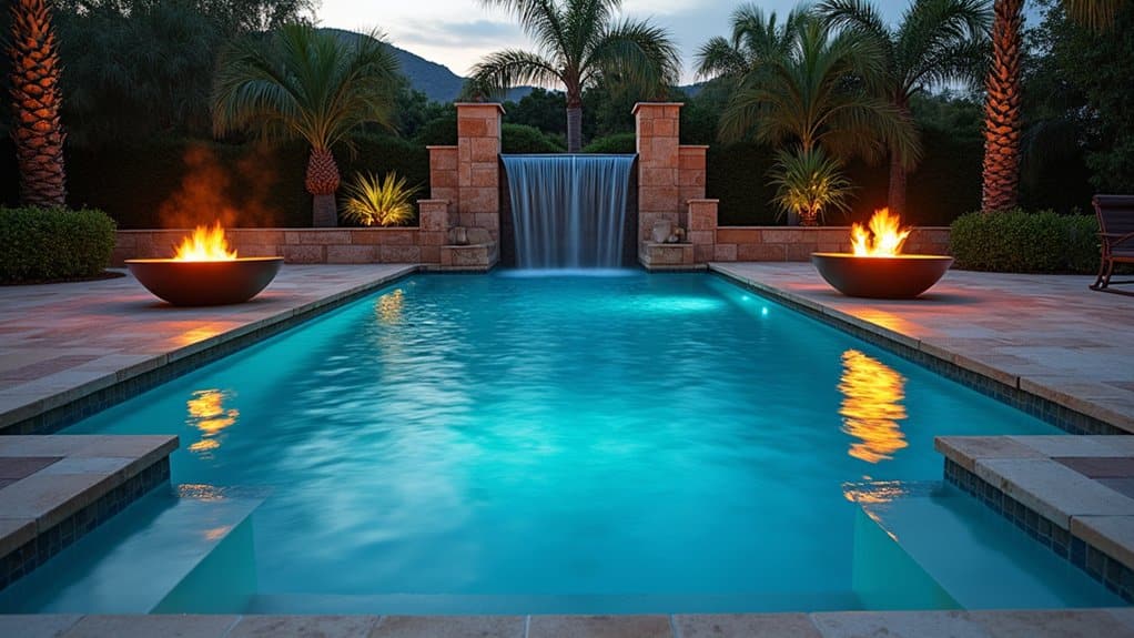 fire and water pool features