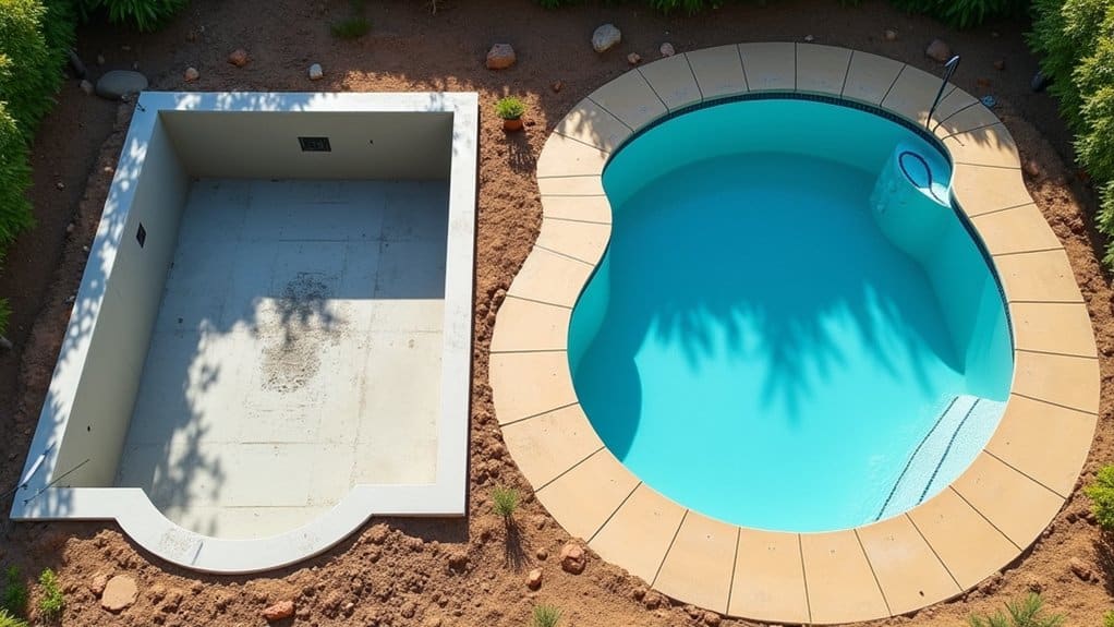 gunite vs fiberglass pool