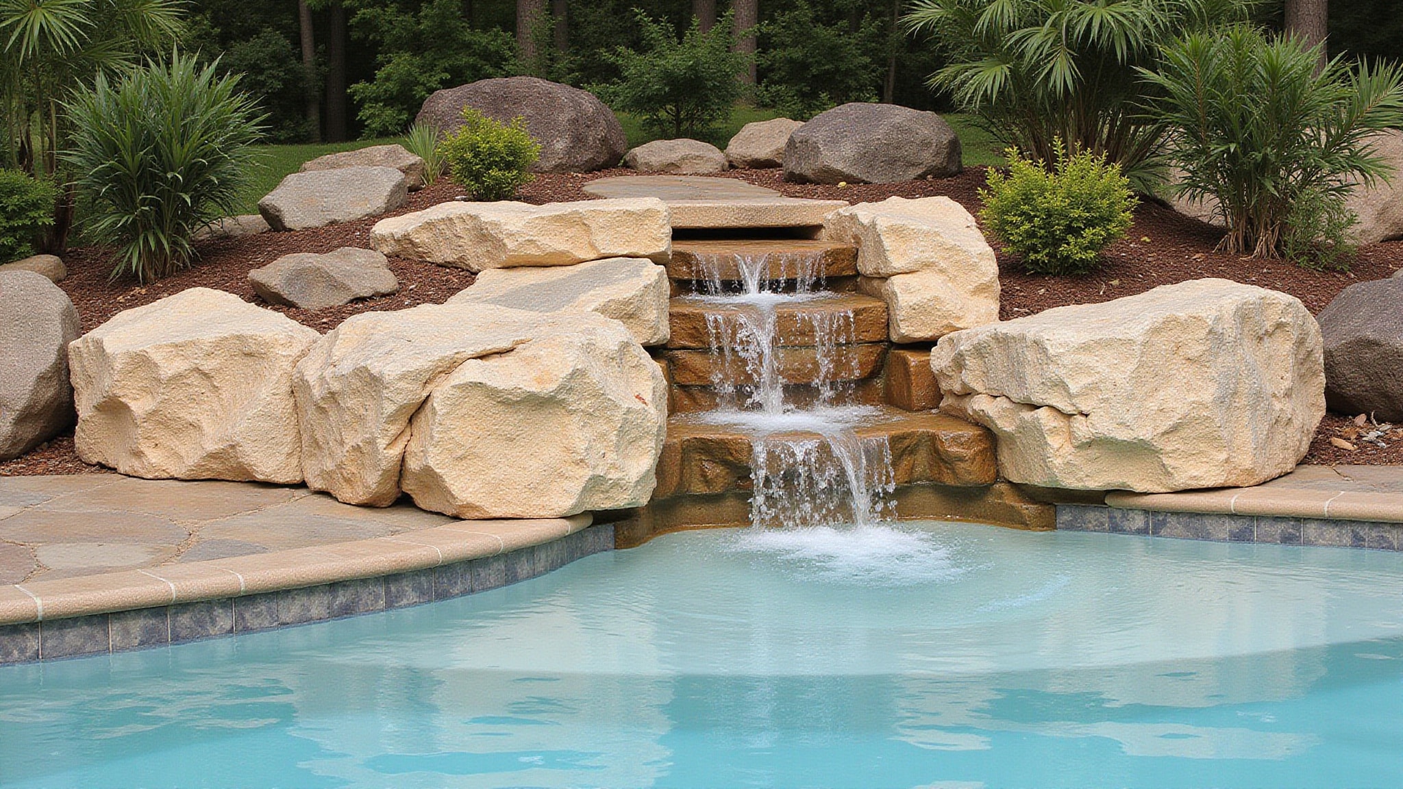 pool grottos and rock slides