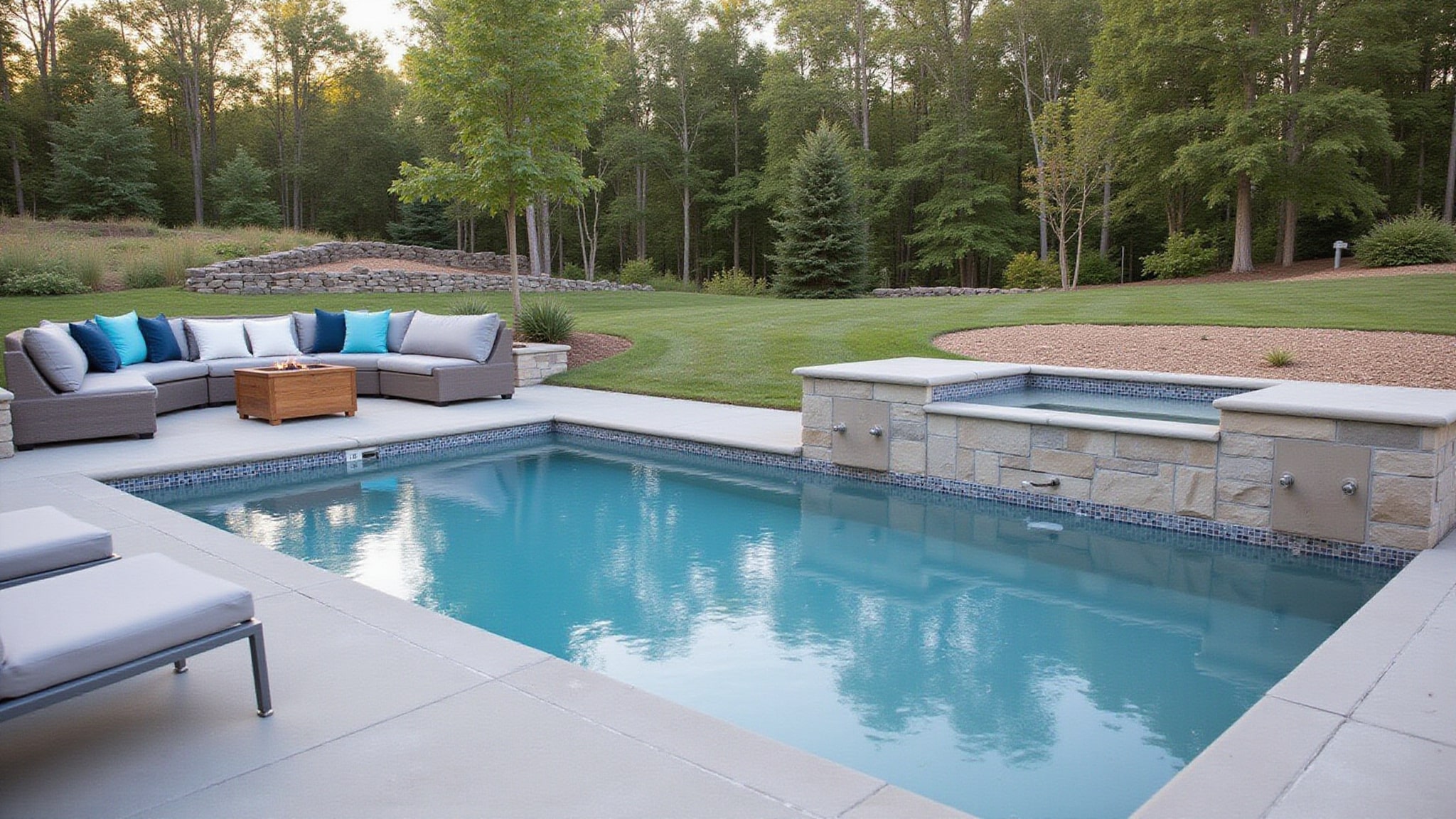resort style slip resistant stone deck
