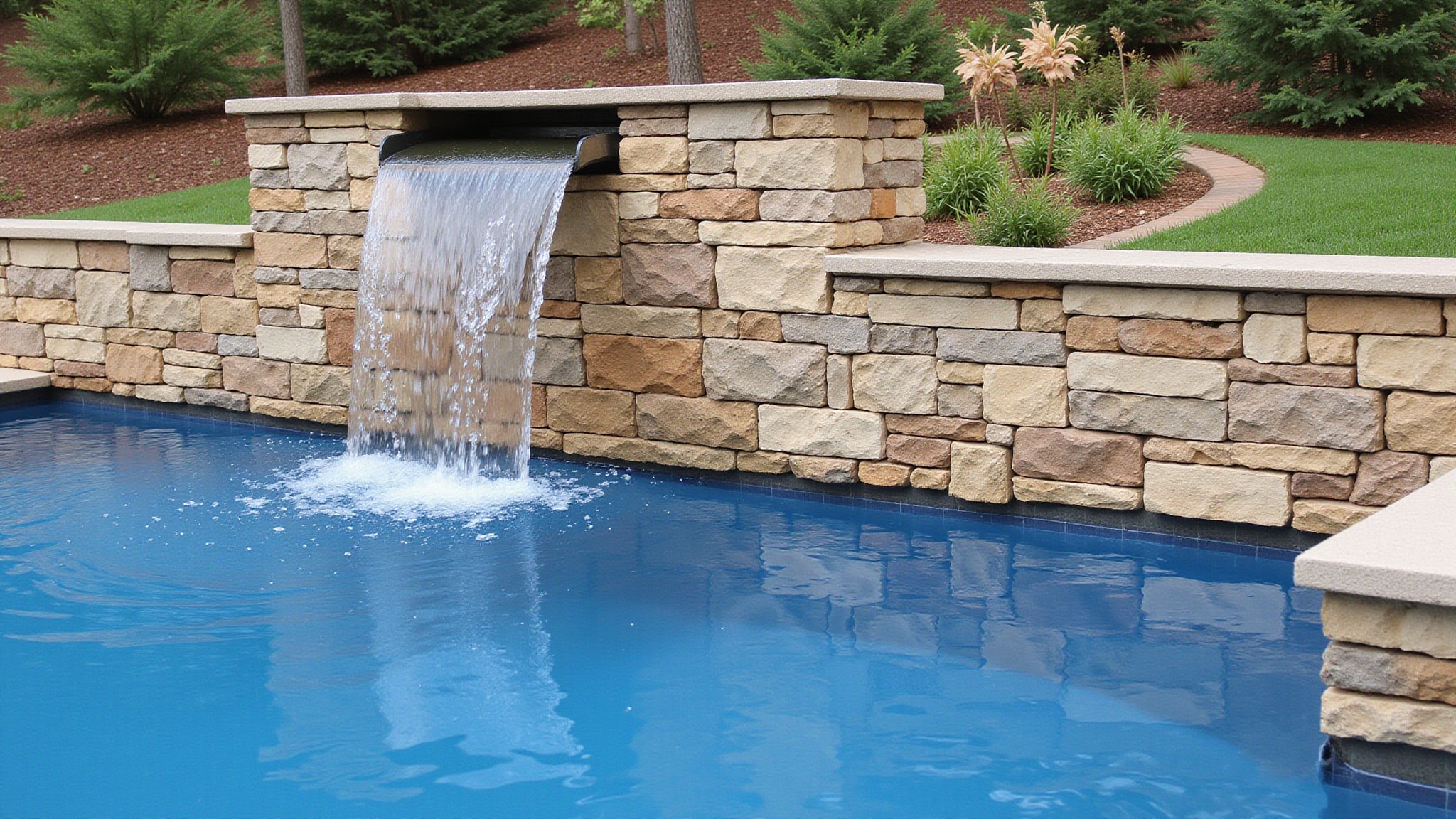 pool water and fire features
