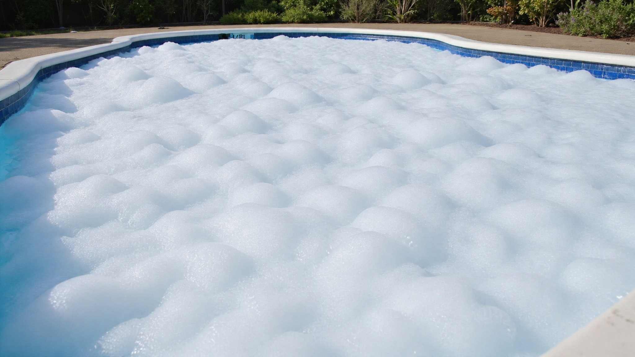 clearing heavy foam from pool